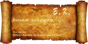 Bendek Krizanta névjegykártya